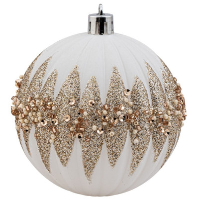 Χρυσή Πλαστική Χριστουγεννιάτικη Μπάλα 8cm (Σετ 6 τμχ)